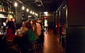 dark wood, strong drinks