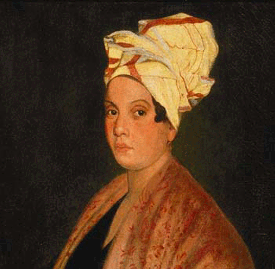 "Voodoo queen Marie Laveau (1794–1881) by Frank Schneider (detail). Source: Louisiana State Museum, New Orleans."