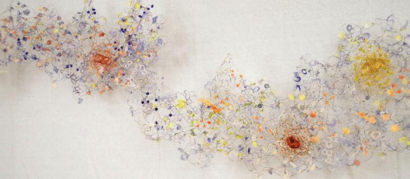 detail of Cloud, 2014, hand cast resin, stainless steel wire, copper and brass