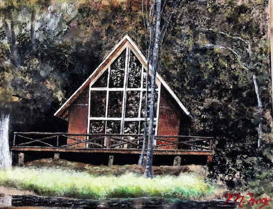 Outsider Art Inside the Beltway celebrates its 10th anniversary at Art Enables.  Experience the work of outsider artists from around the country at this annual showcase. Pictured above Cabin by the Lake by Mike Knox.  Image courtesy of Art Enables. 